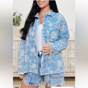 Embroidered Blue Denim Jacket